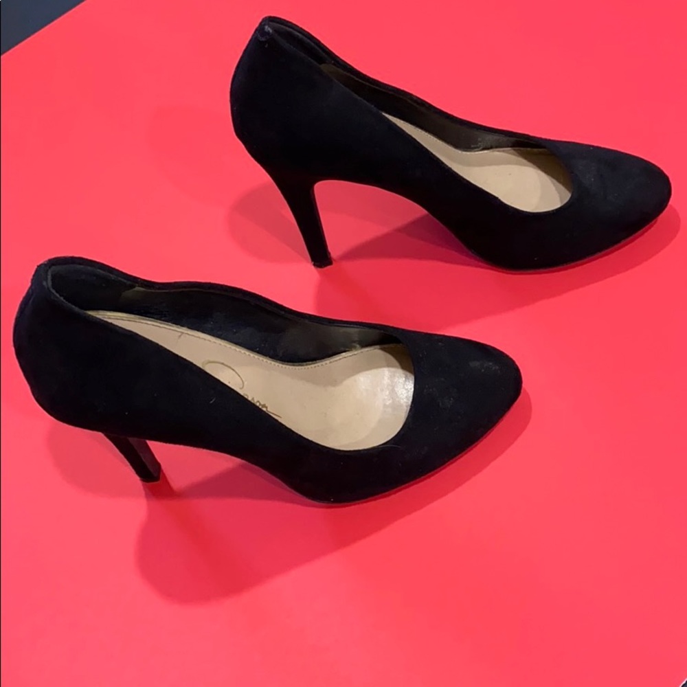 Jessica Simpson velvet black dress shoes 3in heel